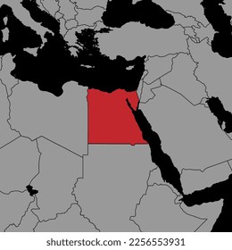 Pin map with Egypt flag on world map. Vector illustration.