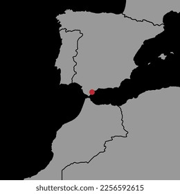 Pin map with Gibraltar flag on world map. Vector illustration.