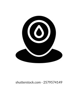 Pin Map Glyph Icon. Pin Map Icon