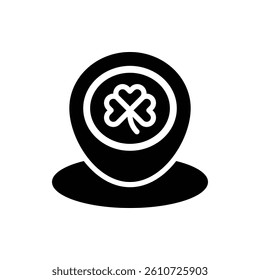 Pin Map Glyph Icon. Pin Map Icon