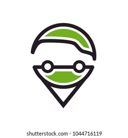 Pin Map GPS Car Location Logo Design Inspiration