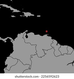 Pin map with Grenada flag on world map. Vector illustration.