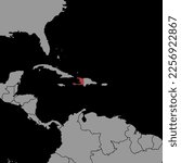 Pin map with Haiti flag on world map. Vector illustration.