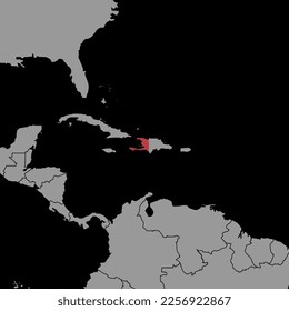 Pin map with Haiti flag on world map. Vector illustration.