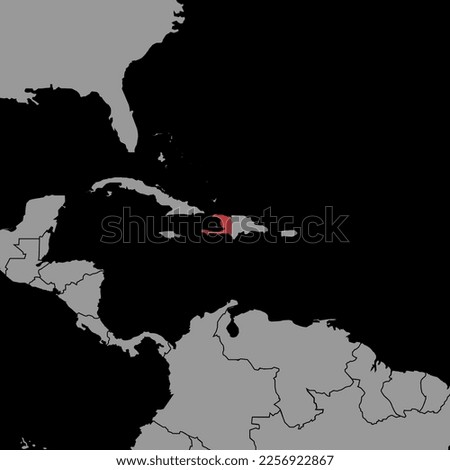 Pin map with Haiti flag on world map. Vector illustration.