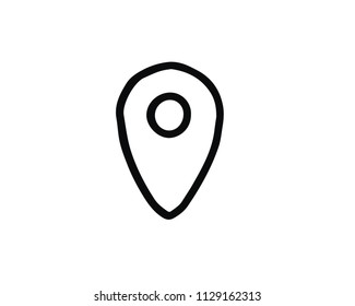 pin map hand drawn icon , designed for web and app