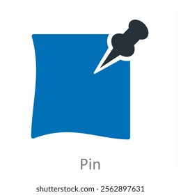 Pin and map icon concept
