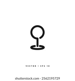 Pin Map Icon. Editable Stroke