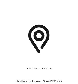 Pin Map Icon. Editable Stroke