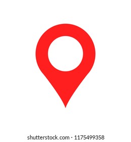 Pin map icon in flat style. Gps navigation vector illustration on white isolated background. Target destination business concept.
