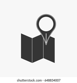 Pin in map  icon illustration isolated sign symbol