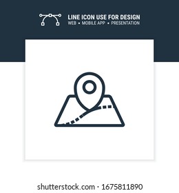 Pin map icon.  Line style icon design. Vector illustration.
