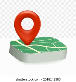 pin map icon location 3d on white transparent background