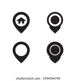 icono de asignación de pines, colección de pines de ubicación