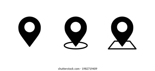Pin Map icon set, Navigation location icon vector