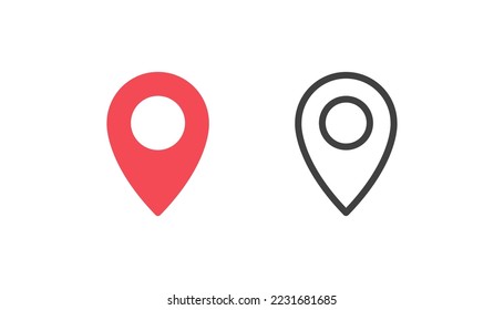 Pin-Karte-Symbol, Vektordesign auf weißem Hintergrund
