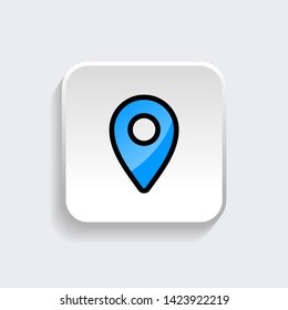 Pin map icon symbol of location mark symbol with modern flat style icon for web site design, logo, app, UI isolated on white background. Vector illustration