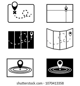 Pin map icons set