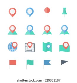 pin map icons set