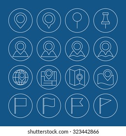 pin map icons set