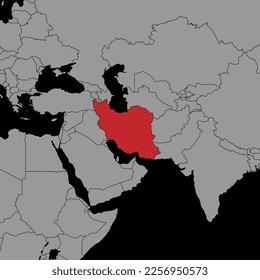 Pin map with Iran flag on world map. Vector illustration.