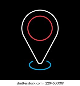 Pin map aislado en el icono de fondo negro. Puntero de mapa. Marcadores de mapa. Símbolo de ubicación GPS. Signo de navegación. Símbolo gráfico del sitio web de viajes y turismo y aplicaciones, logotipo, aplicación, interfaz de usuario