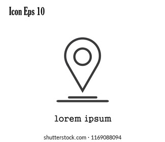 Pin map line icon