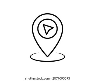 Icono de línea de mapa de pines. Estilo de contorno simple. Ubicación, punto de viaje, gps, destino, marcador, concepto de puntero para diseño web y aplicación. Ilustración vectorial aislada en diseño blanco. EPS de trazo editable 10