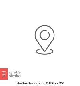 Pin map line icon. Simple outline style. Location, journey point, gps, destination, marker, pointer concept for web and app design. Vector illustration isolated on white design. Editable stroke EPS 10