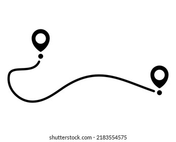 Pin map line. Navigation pointers. Vector illustration isolated on white.