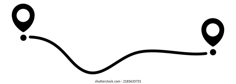 Pin map line. Navigation pointers. Vector illustration isolated on white.