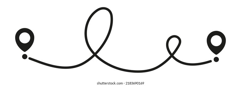 Pin map line. Navigation pointers. Vector illustration isolated on white.