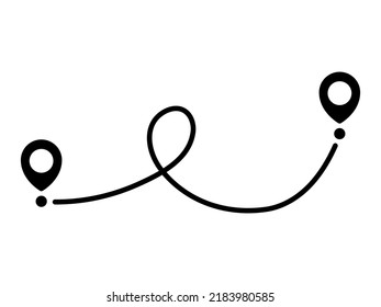 Pin map line. Navigation pointers. Vector illustration isolated on white.