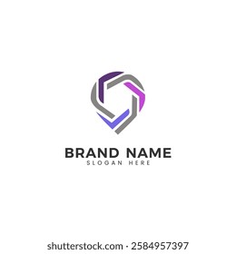 pin map location abstract logo