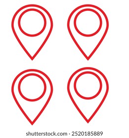 A pin or map pin for a location marker on a map. Navigation and location icon. Map position indicator. Direction and navigation icon. Vector.