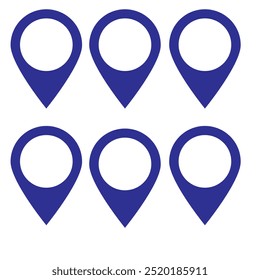 A pin or map pin for a location marker on a map. Navigation and location icon. Map position indicator. Direction and navigation icon. Vector.