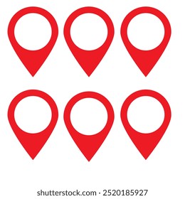 Ein Stift oder Kartenstift für eine Ortsmarkierung auf einer Karte. Navigations- und Standortsymbol. Kartenpositionsanzeiger. Richtung und Navigationssymbol. Vektor.