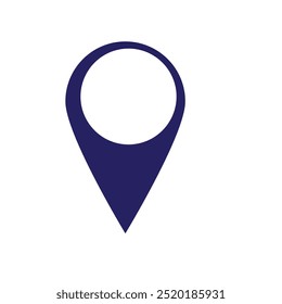 A pin or map pin for a location marker on a map. Navigation and location icon. Map position indicator. Direction and navigation icon. Vector.