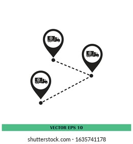 pin map location of truck delivery icon vector design element eps10