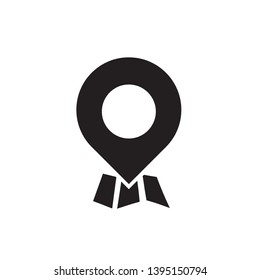 Pin map location vector, black color, eps 10