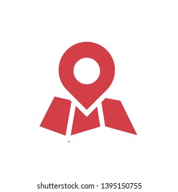 Pin map location vector, eps 10, red color