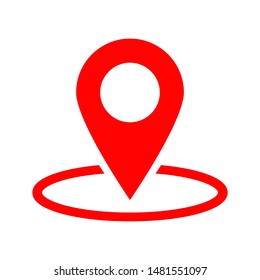 Pin map location vector on white background
