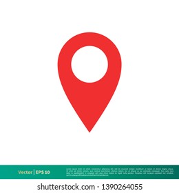 Pin Map Locator Icon Vector Logo Template. Map Pointer Location Trendy Design.