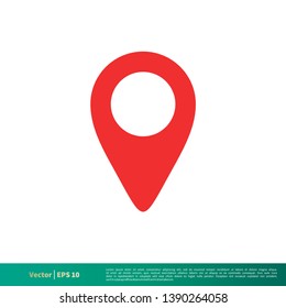 Pin Map Locator Icon Vector Logo Template. Map Pointer Location Trendy Design.