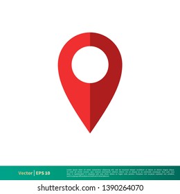 Pin Map Locator Icon Vector Logo Template. Map Pointer Location Trendy Design.