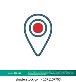 Pin Map Locator Icon Vector Logo Template. Map Pointer Location Trendy Design.