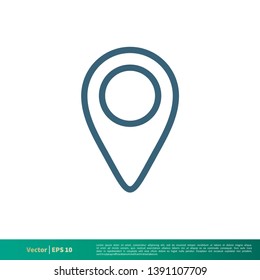 Pin Map Locator Icon Vector Logo Template. Map Pointer Location Trendy Design.