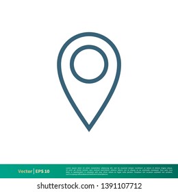 Pin Map Locator Icon Vector Logo Template. Map Pointer Location Trendy Design. Illustration Design. Vector EPS 10.