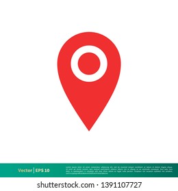 Pin Map Locator Icon Vector Logo Template. Map Pointer Location Trendy Design. Illustration Design. Vector EPS 10.