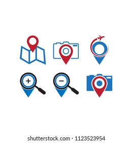 Pin map logo design template